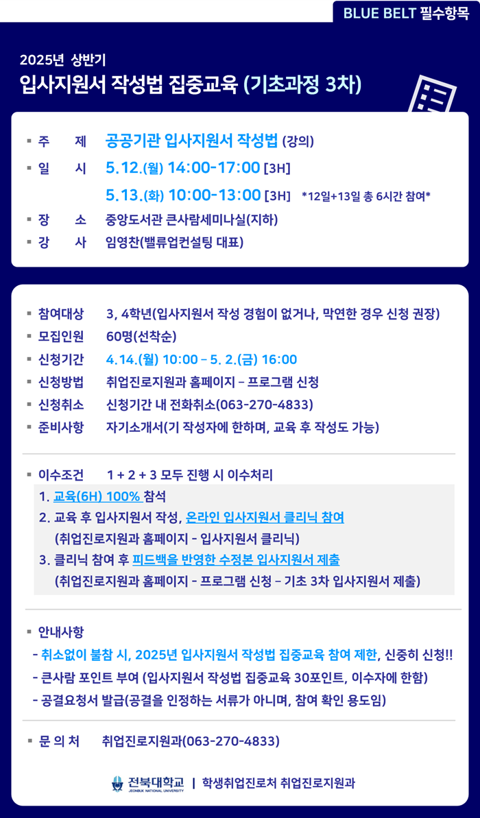 입사지원서 작성법 교육